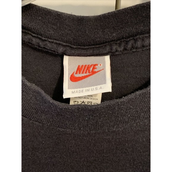 VTG NIKE Just Do It BLACK/BLUE Box Logo Shirt Men’s SMALL RARE Made in USA - Picture 4 of 6